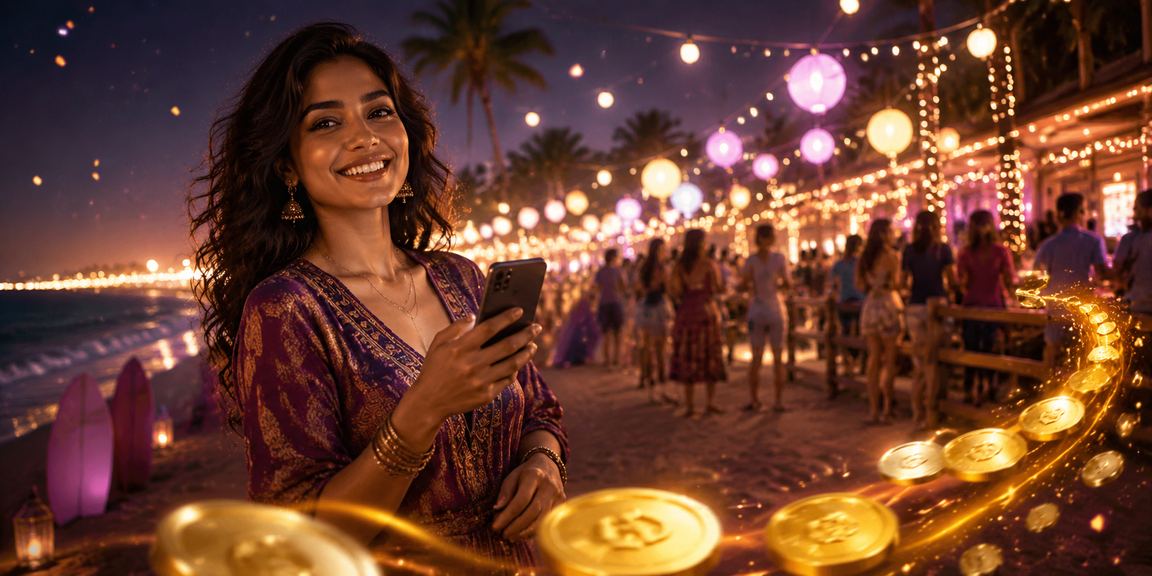 Mobile payment using UPI at a beach in India